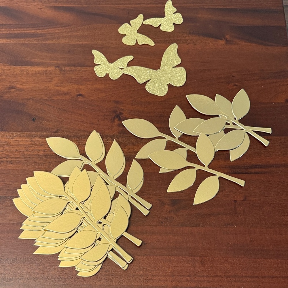 Gold Leaf and Butterfly Wall Decoration New